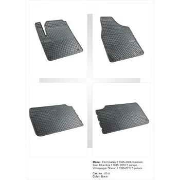 Λαστιχένια πατάκια FORD Galaxy (1995-2006) / VW Sharan / SEAT Alhambra (1995-2010) - 4τμχ.