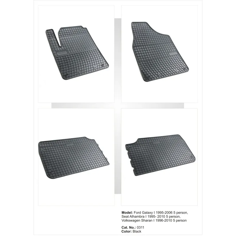 Λαστιχένια πατάκια FORD Galaxy (1995-2006) / VW Sharan / SEAT Alhambra (1995-2010) - 4τμχ.