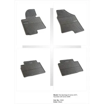 Λαστιχένια πατάκια HYUNDAI Tucson I (2004-2010) / IX35 (2010-2015) / KIA Sportage III (2010-2015) - 4τμχ.