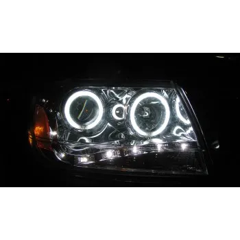 Φανάρια εμπρός Jeep Grand Cherokee (1999-2005) angel eyes CCFL - chrome