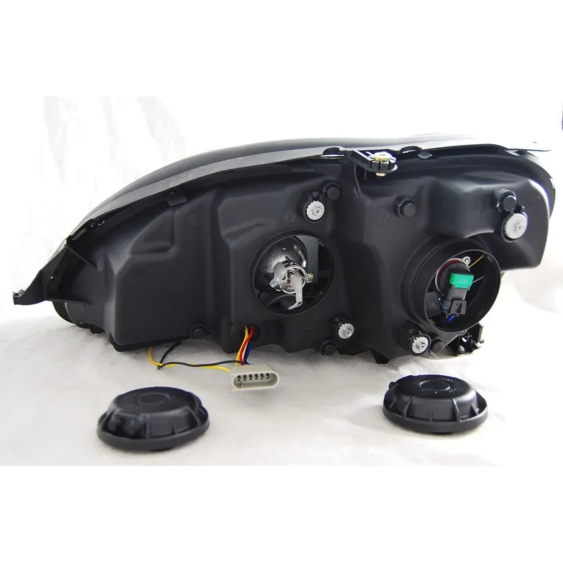Φανάρια εμπρός Mercedes W 220 S-Class (1998-2005) led lightbar design - μαύρα , με λάμπες (Η1) - σετ 2τμχ.
