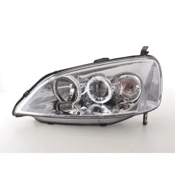 Φανάρια εμπρός Honda Civic (2001-2003) 2/4 πορτο US angel eyes, με λάμπες (Η1) - σετ 2τμχ.