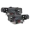 Φανάρια εμπρός Seat Leon /Toledo (1999-2004) angel eyes - μαύρα , με λάμπες (Η1) - σετ 2τμχ.