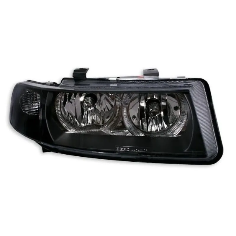 Φανάρια εμπρός Seat Leon /Toledo (1999-2004) angel eyes - μαύρα , χωρίς λάμπες (Η7) - σετ 2τμχ.