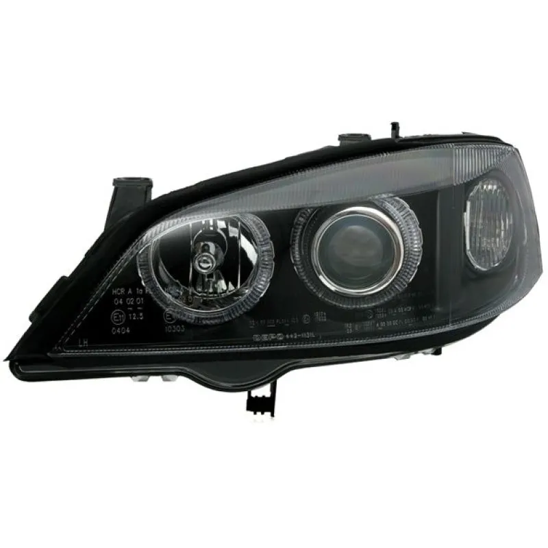 Φανάρια εμπρός Opel Astra G (1998-2004) angel eyes - μαύρα , χωρίς λάμπες (Η7) - σετ 2τμχ.