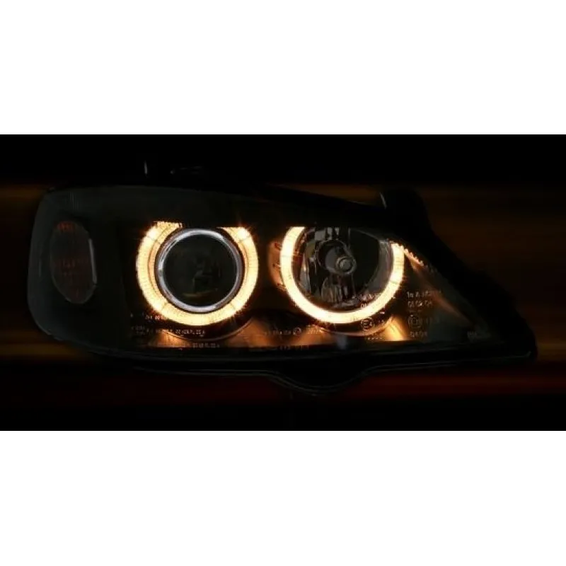 Φανάρια εμπρός Opel Astra G (1998-2004) angel eyes - μαύρα , χωρίς λάμπες (Η7) - σετ 2τμχ.