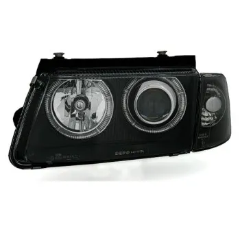 Φανάρια εμπρός Vw Passat 3Β/B5 (1997-2000) angel eyes - μαύρα , χωρίς λάμπες (Η7) - σετ 2τμχ.