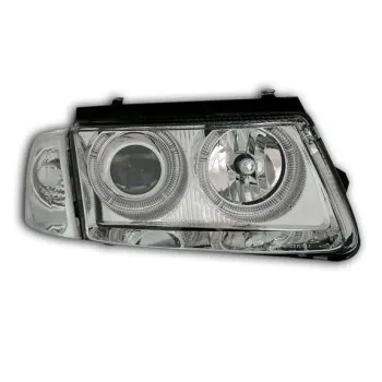 Φανάρια εμπρός Vw Passat 3Β/B5 (1997-2000) angel eyes - chrome , χωρίς λάμπες (Η7) - σετ 2τμχ.