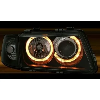 Φανάρια εμπρός Audi A3 (1996-2000) angel eyes - chrome , χωρίς λάμπες (Η7) - σετ 2τμχ. Φανάρια εμπρός Audi A3 (1996-2000) angel eyes - chrome , χωρίς λάμπες (Η7) - σετ 2τμχ.
