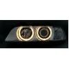 Φανάρια εμπρός BMW E39 (1995-2003) angel eyes - μαύρα , με λάμπες (Η7) - σετ 2τμχ.