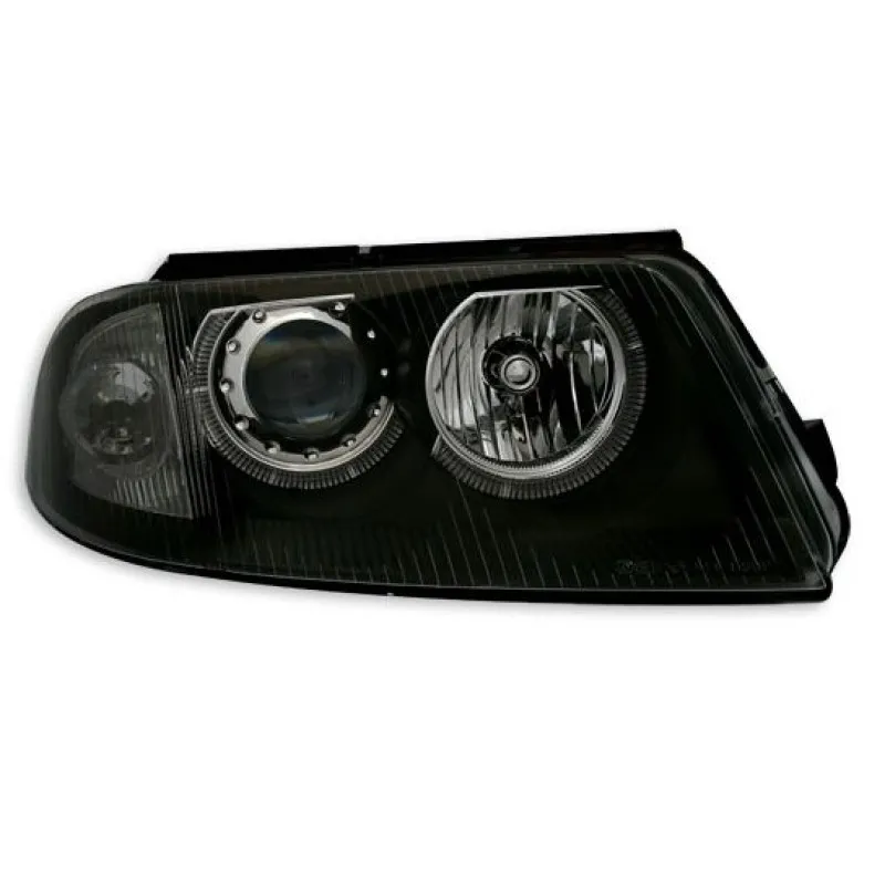 Φανάρια εμπρός Vw Passat B5.5 (2001-2005) angel eyes - μαύρα , χωρίς λάμπες (Η7) - σετ 2τμχ.