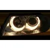 Φανάρια εμπρός Vw Passat B5.5 (2001-2005) angel eyes - chrome , χωρίς λάμπες (Η7) - σετ 2τμχ.