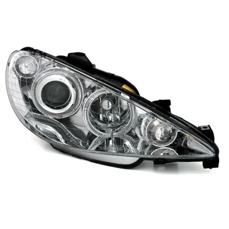 Φανάρια εμπρός Peugeot 206 angel eyes, χωρίς λάμπες (Η7) - σετ 2τμχ.