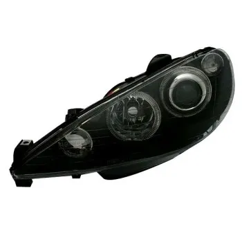 Φανάρια εμπρός Peugeot 206 angel eyes, μαύρα , χωρίς λάμπες (Η7) - σετ 2τμχ.