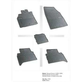 Λαστιχένια πατάκια RENAULT Scenic II,III (2003-2016) / Grand Scenic II,III (2003-2016) - 5τμχ.