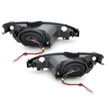 Φανάρια εμπρός Peugeot 206 angel eyes, μαύρα , με λάμπες (Η1) - σετ 2τμχ.