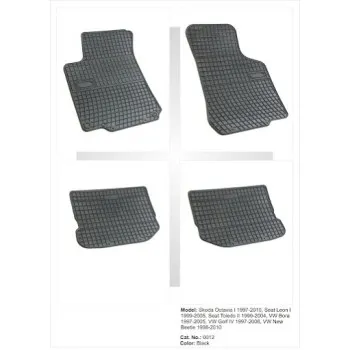 Λαστιχένια πατάκια SKODA Octavia I (1997-2010) / SEAT Leon I (1999-2005) / Toledo II (1999-2004) / VW Golf IV (1997-2006) / New Beetle (1997-2010) - 4τμχ.