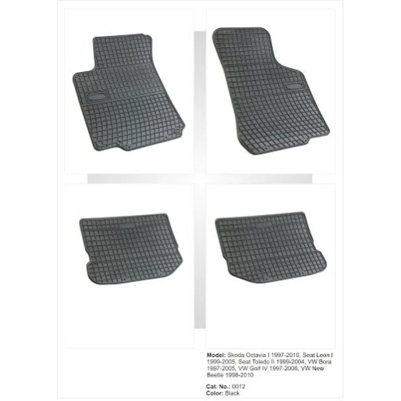 Λαστιχένια πατάκια SKODA Octavia I (1997-2010) / SEAT Leon I (1999-2005) / Toledo II (1999-2004) / VW Golf IV (1997-2006) / New Beetle (1997-2010) - 4τμχ.