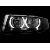 Φανάρια εμπρός Seat Leon /Toledo (1999-2004) angel eyes - μαύρα , χωρίς λάμπες (Η7) - σετ 2τμχ.