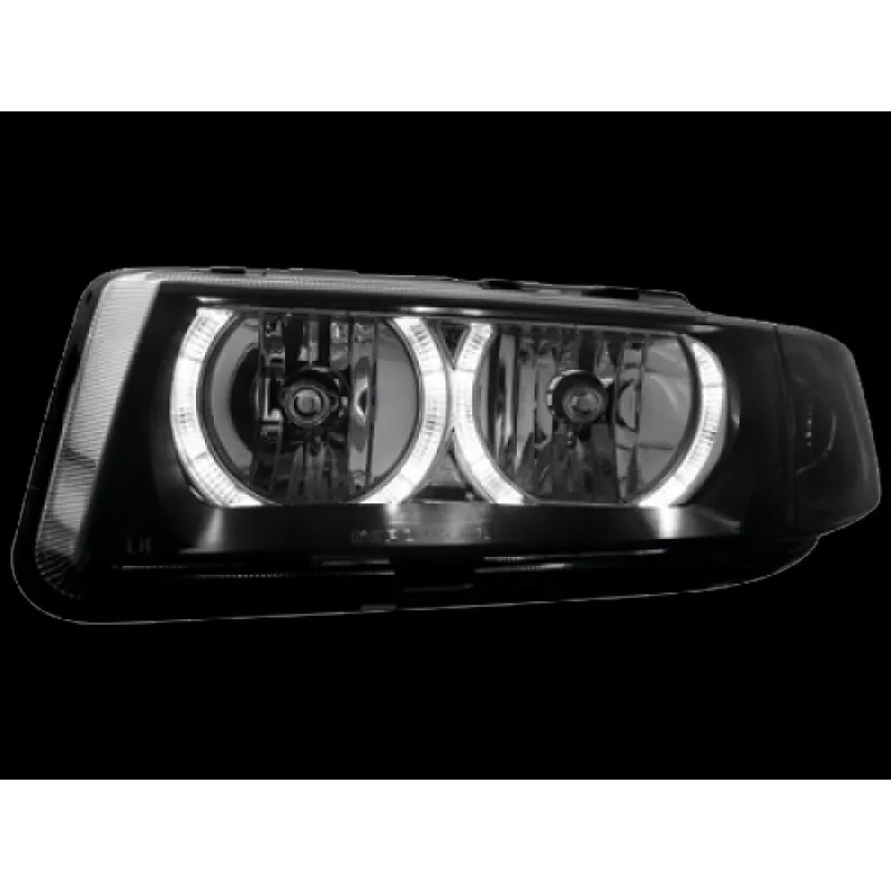 Φανάρια εμπρός Seat Leon /Toledo (1999-2004) angel eyes - μαύρα , χωρίς λάμπες (Η7) - σετ 2τμχ.