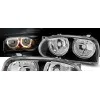 Φανάρια εμπρός Vw Golf 3 R32 design angel eyes - μαύρα , χωρίς λάμπες (Η7) - σετ 2τμχ.