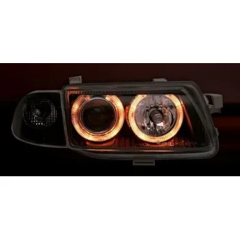 Φανάρια εμπρός Opel Astra F (1991-1999) angel eyes - μαύρα , χωρίς λάμπες (Η 1 ) - σετ 2τμχ.