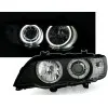 Φανάρια εμπρός BMW X5 E53 (1999-2003) angel eyes - μαύρα , χωρίς λάμπες (Η7) - σετ 2τμχ.