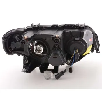 Φανάρια εμπρός BMW X5 E53 (1999-2003) angel eyes - μαύρα , χωρίς λάμπες (Η7) - σετ 2τμχ.