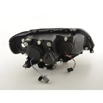 Φανάρια εμπρός BMW X5 (1999-2003) angel eyes - chrome , με λάμπες (Η1) - σετ 2τμχ.