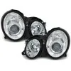 Φανάρια εμπρός Mercedes CLK W208 (1997-2002) angel eyes, με λάμπες (Η1) - σετ 2τμχ.