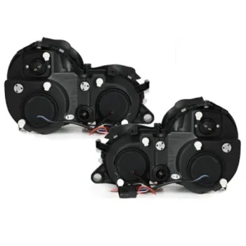 Φανάρια εμπρός Mercedes CLK W208 (1997-2002) angel eyes, με λάμπες (Η1) - σετ 2τμχ.