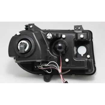 Φανάρια εμπρός Chrysler 300C (2004-2008) angel eyes με led - μαύρα , με λάμπες (Η1) - σετ 2τμχ.
