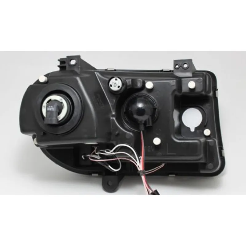 Φανάρια εμπρός Chrysler 300C (2004-2008) angel eyes με led - μαύρα , με λάμπες (Η1) - σετ 2τμχ.