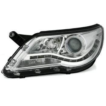 Φανάρια εμπρός Vw Tiguan (2007-2011) led/angel eyes, με λάμπες (Η1) - σετ 2τμχ.