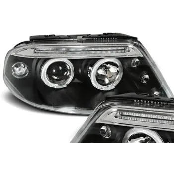 Φανάρια εμπρός Vw Passat B5.5 (2001-2005) angel eyes - black , χωρίς λάμπες (Η7) - σετ 2τμχ.