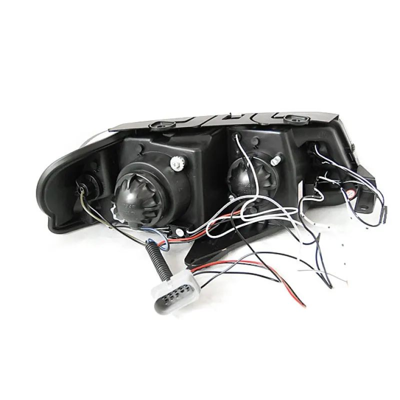 Φανάρια εμπρός Vw Passat B5.5 (2001-2005) angel eyes - black , χωρίς λάμπες (Η7) - σετ 2τμχ.