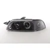 Φανάρια εμπρός Fiat Punto (1993-1999) angel eyes - μαύρα , με λάμπες (Η1) - σετ 2τμχ.