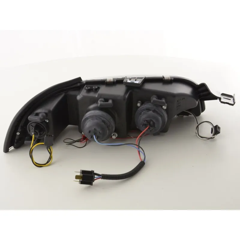 Φανάρια εμπρός Fiat Punto (1993-1999) angel eyes - μαύρα , με λάμπες (Η1) - σετ 2τμχ.