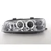 Φανάρια εμπρός Fiat Punto (1999-2003) angel eyes - chrome , με λάμπες (Η1) - σετ 2τμχ.