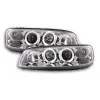 Φανάρια εμπρός Fiat Punto (1999-2003) angel eyes - chrome , με λάμπες (Η1) - σετ 2τμχ.