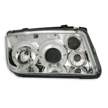 Φανάρια εμπρός Vw Bora angel eyes - chrome , με λάμπες (Η1) - σετ 2τμχ.