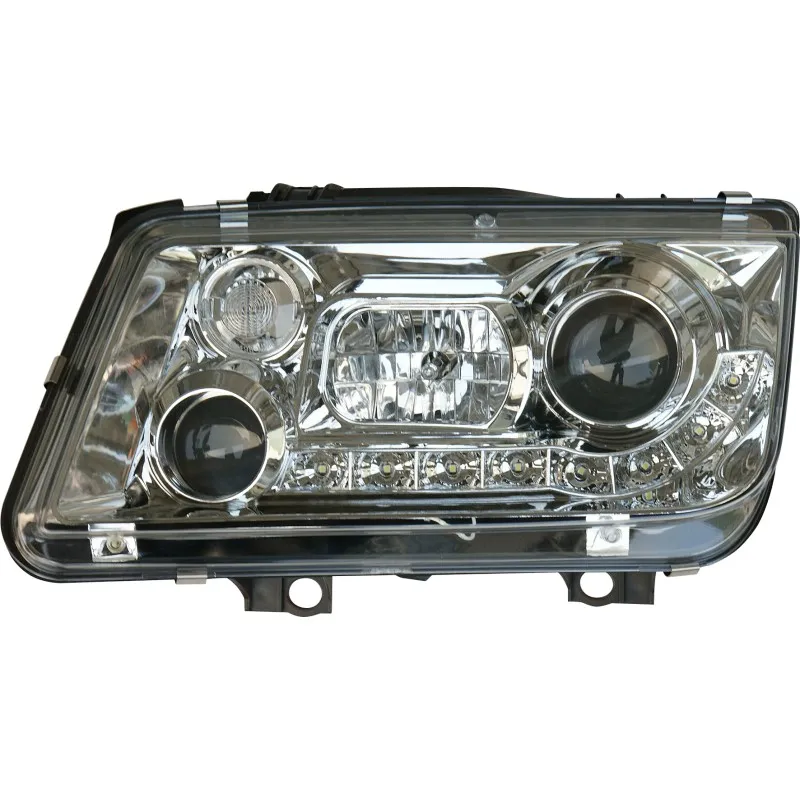 Φανάρια εμπρός Vw Bora - chrome , με λάμπες (Η1) led - σετ 2τμχ.