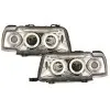 Φανάρια εμπρός Audi 80 B4 (1991-1994) angel eyes - chrome , με λάμπες (Η1) - σετ 2τμχ.
