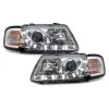 Φανάρια εμπρός Audi A3 (1996-2000) led - chrome , με λάμπες (Η1) - σετ 2τμχ.