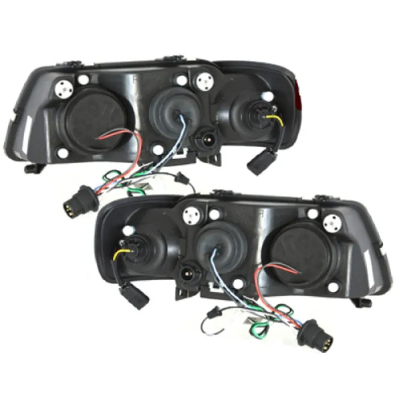 Φανάρια εμπρός Audi A3 (1996-2000) led - μαύρα , με λάμπες (Η1) - σετ 2τμχ.