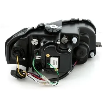 Φανάρια εμπρός Audi A3 (2003-2008) led - μαύρα , με λάμπες (H7/Η1) - σετ 2τμχ.