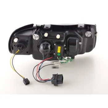 Φανάρια εμπρός Vw Polo 6N (1994-1999) led - chrome , με λάμπες (Η1) - σετ 2τμχ.