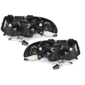 Φανάρια εμπρός Audi A4 (1995-1998) led Dayline - μαύρα , με λάμπες (Η1) - σετ 2τμχ.