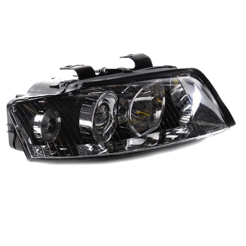 Φανάρια εμπρός Audi A4 B6 (2001-2004) - μαύρα , χωρίς λάμπες (Η1) - σετ 2τμχ.