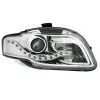 Φανάρια εμπρός Audi A4 B7 (2004-2008) led - chrome , με λάμπες (Η9) - σετ 2τμχ.